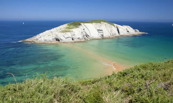 Cantabria Paesaggio Costiero Lungo Costa Quebrada Costa Rotta Spiaggia Playa — Foto Stock