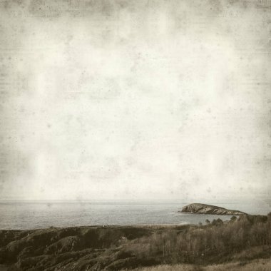 Eski Kağıt arka plan manzara Cantabria, İspanya ile dokulu 