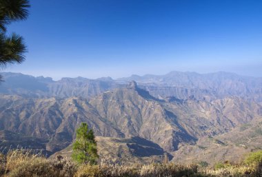 Gran Canaria, Caldera de Tejeda, volkanik kaya oluşumları görünüme