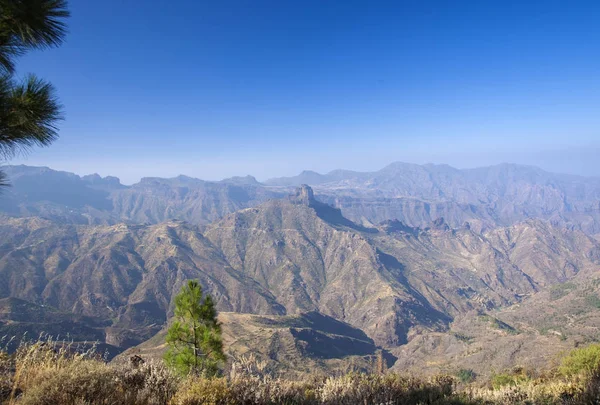 Gran Canaria Widok Kalderę Tejeda Wulkaniczne Skały — Zdjęcie stockowe