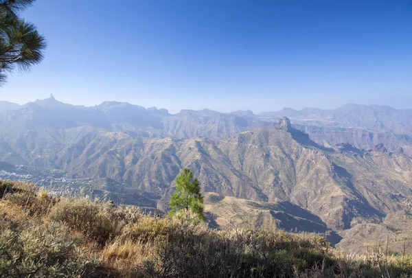 Gran Canaria Pohled Caldera Tejeda Sopečný Skalní Útvary — Stock fotografie