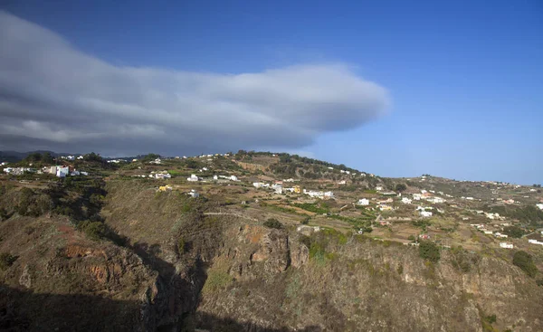 Gran Canaria Settembre Vista Sulla Valle Moya Nuvole Lisce All — Foto Stock