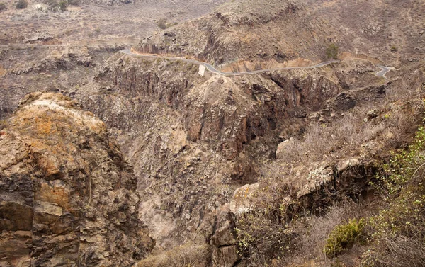 Gran Canaria Murs Escarpés Vallée Barranco Valeron Également Connu Sous — Photo