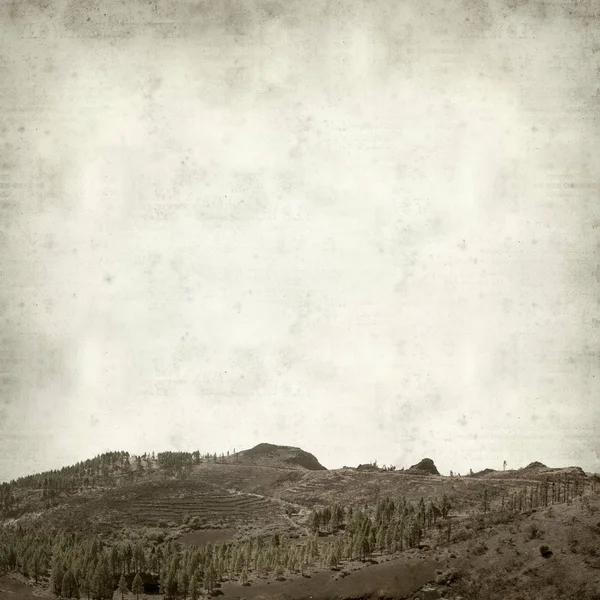 Fondo Papel Viejo Texturizado Con Paisaje Gran Canaria — Foto de Stock