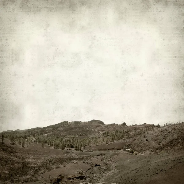 Gestructureerde Oud Papier Achtergrond Met Gran Canaria Landschap — Stockfoto