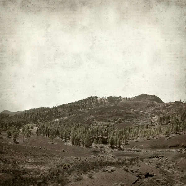 Gran Canaria manzara ile dokulu eski kağıt arka plan