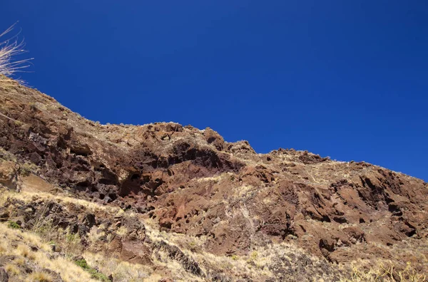 Gran Canaria Octubre Paisajes Del Valle Agaete Montaña Erosionada Montana — Foto de Stock