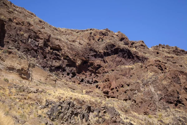 Gran Canaria Octubre Paisajes Del Valle Agaete Montaña Erosionada Montana — Foto de Stock