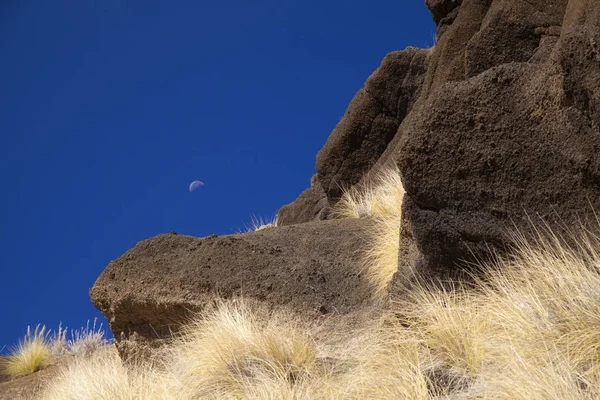 Gran Canaria Oktober Landschaften Des Tals Von Agaete Dunkler Fels — Stockfoto