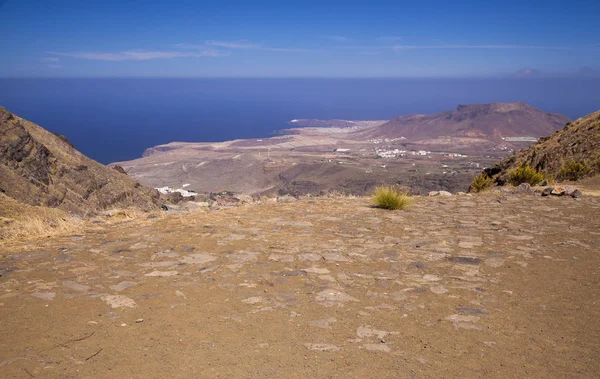 Gran Canaria October Landscapes Valley Agaete View Crop Cleaning Threshing — Stock Photo, Image