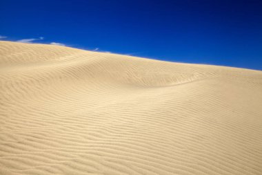kum ve rüzgar desen dune yüzeyi, kuvvetli rüzgar, Maspalomas Dunes, Gran Canaria uçan kum
