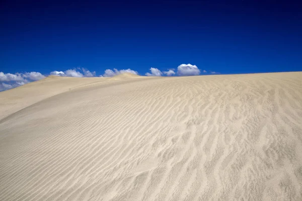 Sand Und Windmuster Auf Der Dünenoberfläche Sand Der Bei Starkem — Stockfoto