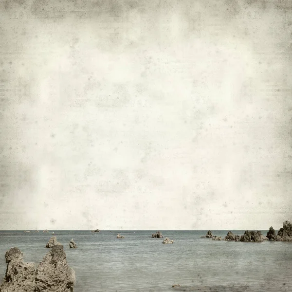 カンタブリア沿岸風景と古い紙背景をテクスチャ — ストック写真