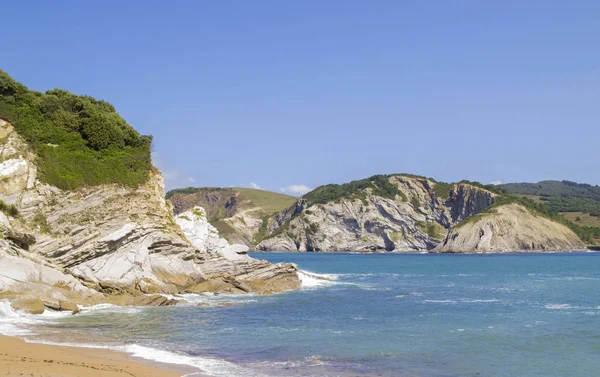 Paesaggio Costiero Dei Paesi Baschi Spiaggia Playa Muriola Vicino Bilbao — Foto Stock