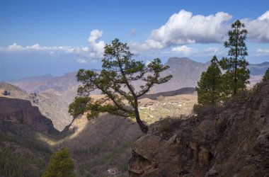 Gran Canaria, Ekim, görüntülemek bir yürüyüş yolundan Vadisi Barranco de Juncal