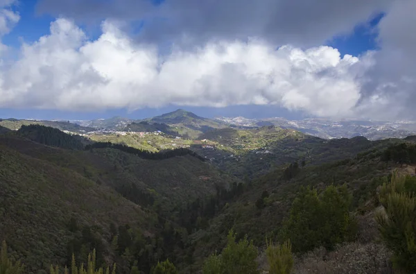 Gran Canaria Października Las Cumbres Obszarów Wyspy Widok Północ Wyspy — Zdjęcie stockowe
