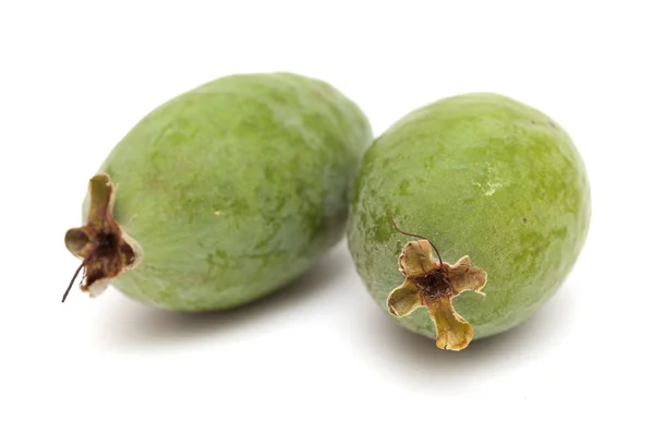 Feijoa Guayaba Piña Aislada Sobre Fondo Blanco — Foto de Stock