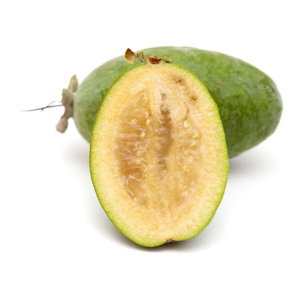 Feijoa Ananas Guava Isolato Sfondo Bianco — Foto Stock