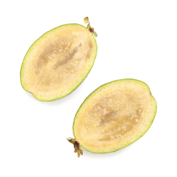 Feijoa Ananas Guave Geïsoleerd Witte Achtergrond — Stockfoto