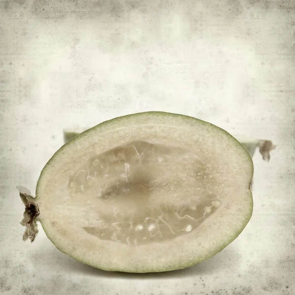 Texturerat Gamla Papper Bakgrund Med Gröna Feijoa Frukt — Stockfoto