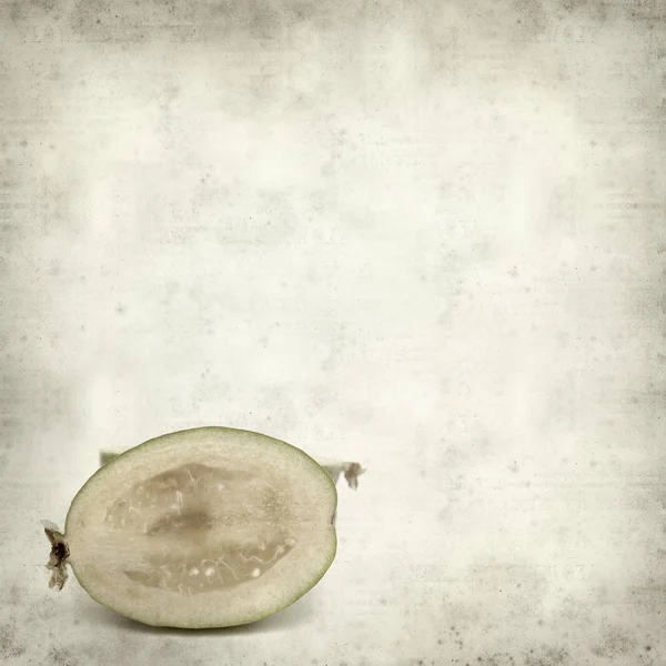 Textured Old Paper Background Green Feijoa Fruit — Stock Photo, Image