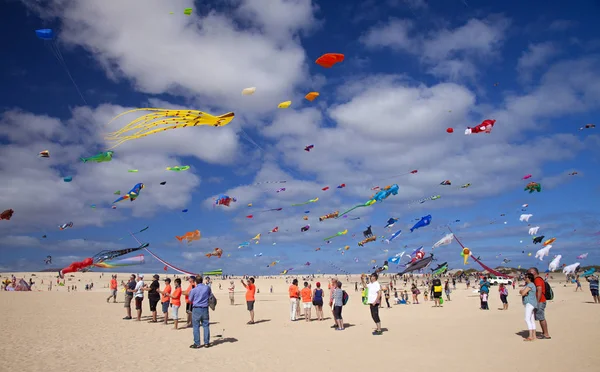 Fuerteventura Spagna Novembre Visitatori Potranno Ammirare Una Bellissima Esibizione Aquiloni — Foto Stock