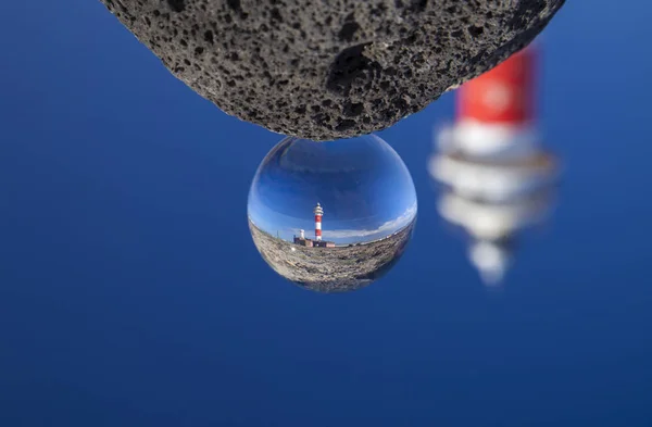 Crystal Ball Photography Fuerteventura Canary Islands Lighthouse Faro Toston Close — Stock Photo, Image