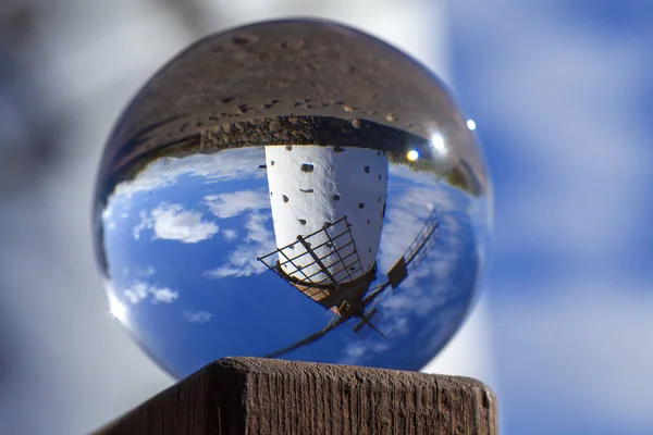 水晶球摄影 富埃特文图拉 加那利群岛 在埃尔罗克风车 — 图库照片