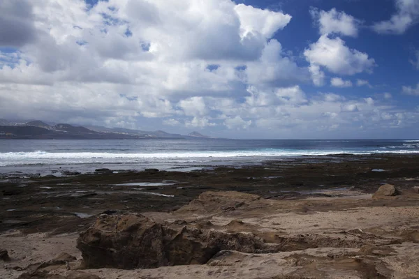 Gran Canaria Novembel Rotsachtige Strand Van Confital Aan Rand Van — Stockfoto