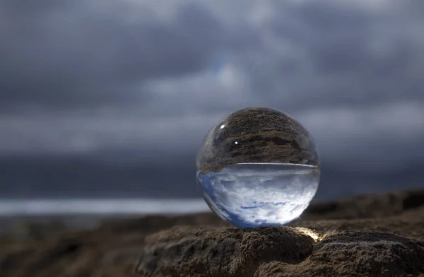 Crystal Ball Photography Confital Beach Edge Las Palmas — Stock Photo, Image