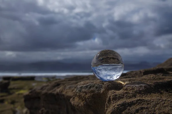 Kristallen Bol Fotografie Strand Van Confital Aan Rand Van Las — Stockfoto