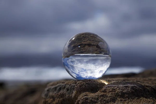 Crystal Ball Photography Confital Beach Edge Las Palmas — Stock Photo, Image