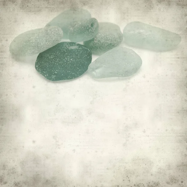 Textured Old Paper Background Sea Glass Pieces — Stock Photo, Image