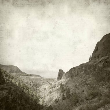 Gran Canaria Manzara Doğa Parkı Tamadaba ile dokulu eski Kağıt arka plan