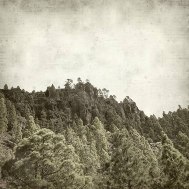 Gran Canaria Manzara Doğa Parkı Tamadaba ile dokulu eski Kağıt arka plan