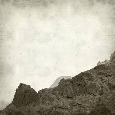 Gran Canaria Manzara Doğa Parkı Tamadaba ile dokulu eski Kağıt arka plan