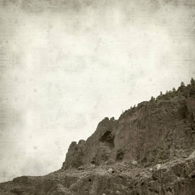 Gran Canaria Manzara Doğa Parkı Tamadaba ile dokulu eski Kağıt arka plan