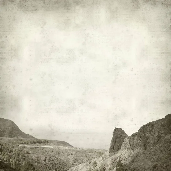 Texturierte Alte Papierhintergrund Mit Gran Canaria Landschaft Naturpark Tamadaba — Stockfoto