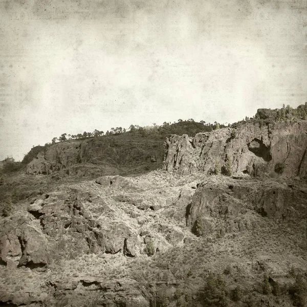 Fondo Texturizado Papel Viejo Con Paisaje Gran Canaria Parque Natural — Foto de Stock