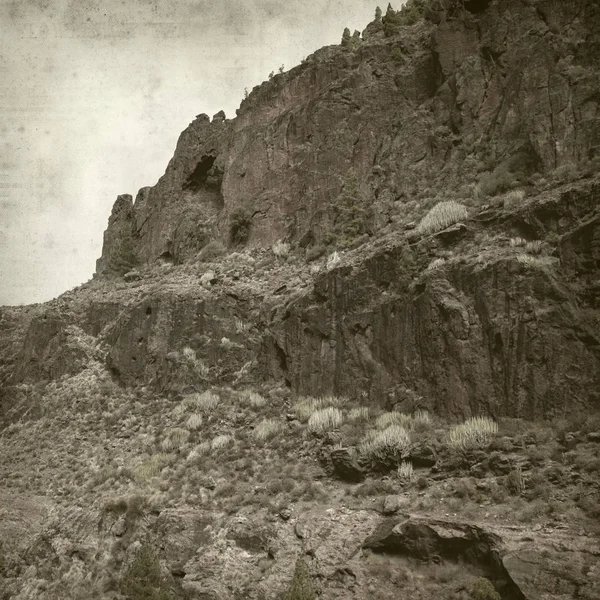 Gran Canaria Manzara Doğa Parkı Tamadaba Ile Dokulu Eski Kağıt — Stok fotoğraf