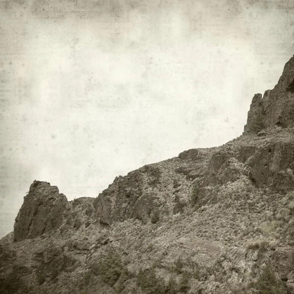 Texturierte Alte Papierhintergrund Mit Gran Canaria Landschaft Naturpark Tamadaba — Stockfoto