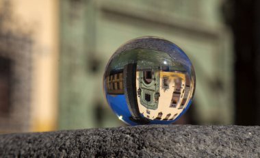 Kristal küre fotoğrafçılığı - Las Palmas de Gran Canaria, eski kasaba, Plaza del Pilar Nuevo çeşmeli