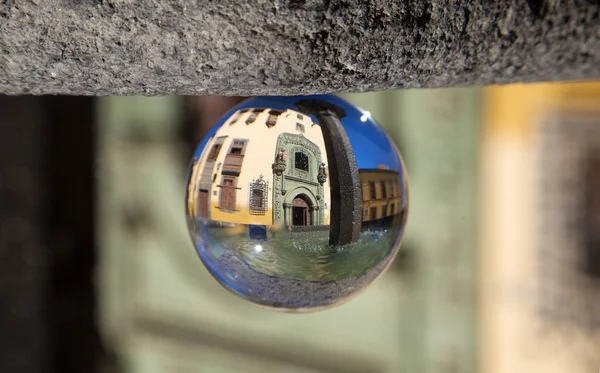 Křišťálová Koule Fotografie Las Palmas Gran Canaria Staré Město Plaza — Stock fotografie