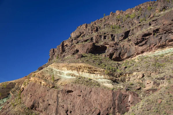 Gran Canaria Noviembre 2018 Espectaculares Estratos Multicolores Fuente Los Azulejos — Foto de Stock