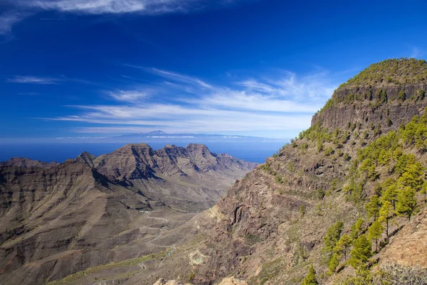 Gran Canaria Listopada 2018 Widok Surowy Charakter Rezerwy Inagua Towrads — Zdjęcie stockowe