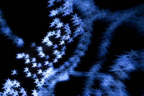 Christmas Stars Background Special Bokeh Effect Black — Stock Photo, Image