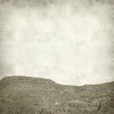 Gran Canaria manzara ile dokulu eski kağıt arka plan 