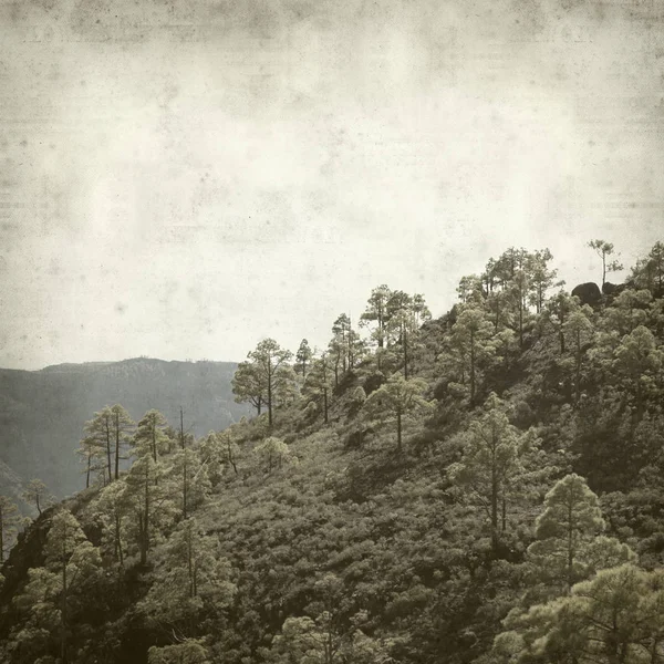 Vieux Fond Papier Texturé Avec Gran Canaria Paysage — Photo