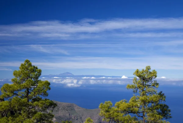 Gran Canaria Dezembro Vista Oeste Parque Natural Tamadaba Direcção Teide — Fotografia de Stock