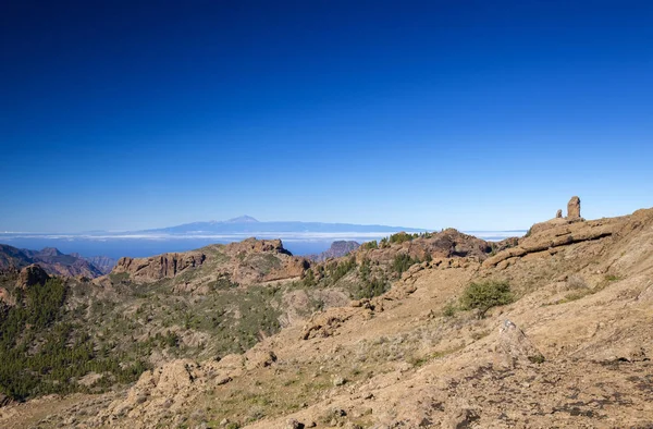 Gran Canaria Diciembre Veiw Desde Las Cumbres Hacia Teide Tenerife — Foto de Stock